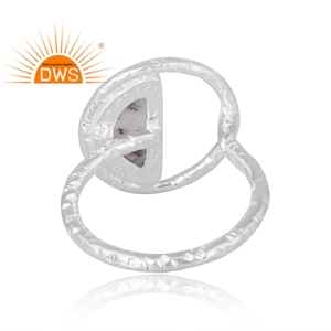 Nueva tendencia anillo de piedras preciosas de dendrita Natural de plata esterlina joyería personalizada para mujeres regalo para ella - Product Image 2