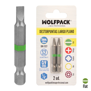 Destorpuntas Largo Plano 5 mm. (2 Pezzi) Acciaio S2 al Cromo Vanadio - Product Image 1