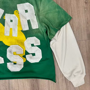 T-shirt à col rond côtelé à épaules tombantes, personnalisé, délavé à l'acide, double couche, pour hommes, délavé, nouveaux styles 2026 - Product Image 3