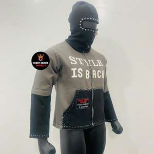 Sweat à capuche 100% coton personnalisé de haute qualité avec strass et motif de détresse décontracté hiver tricoté Service OEM disponible - Product Image 3