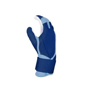 BRANIS SPORTS Split Finger Baseball Gloves Leather <b>Blue</b> Non-Slip All Seasons Adult Right Handed Pull on Infield Hook Loop Unisex - Product Image 3