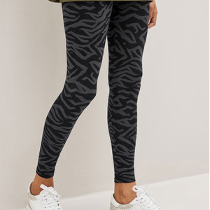 Mallas deportivas de Yoga para mujer de alta calidad OEM 100% algodón personalizado sublimación impresa transpirable tejido de punto cintura - Product Image 1