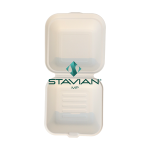 Vajilla biodegradable sostenible de 6x6 pulgadas, vajilla desechable a base de plantas sin PFAS para restaurantes, hamburguesas - Product Image 4