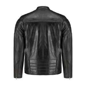 Chaquetas de cuero transpirables 100% para hombre, estilo cómodo con cremallera y cuello levantado, ropa informal para invierno - Product Image 3