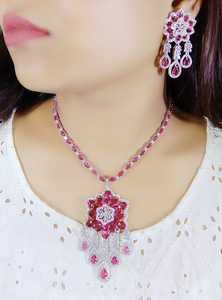 Moda al por mayor personalizado AD piedra gargantilla collar conjunto mejor boda indio conjunto de joyería para boda compromiso y Aniversario - Product Image 5