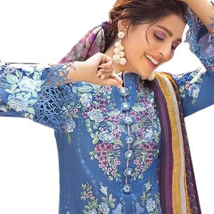 Robes indiennes pakistanaises de qualité supérieure 2024 nouveaux modèles dames Shalwar Kameez pelouse en gros ODM - Product Image 5