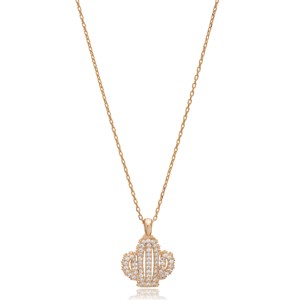 Colgante con Diseño de Cactus y Circonita Transparente, Hecho a Mano en Turquía, Chapado en Rodio y Oro, Plata de Ley 925, Joyería de Regalo - Product Image 6