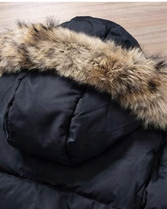 Parkas d'hiver personnalisées pour homme et femme 2026, respirantes, en fourrure de loup, rembourrées en duvet de canard, matelassées - Product Image 6