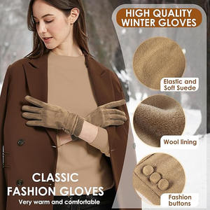 Guantes de Fútbol Americano para Invierno, Cálidos, de Algodón Jacquard, con Forro Interior Suave, Transpirables, con Pantalla Táctil, para Uso Diario Informal - Product Image 2