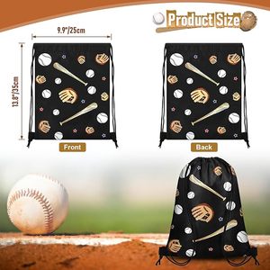 Top Quality Baseball Unisex Drawstring Backpack <b>Bag</b> Sport Gym <b>Travel</b> Swim - Product Image 6