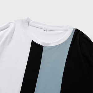 เสื้อยืดแขนสั้นทรงโอเวอร์ไซส์สีบล็อกสำหรับผู้ชาย-เป็นมิตรกับสิ่งแวดล้อม ระบายอากาศได้ดี และแห้งเร็ว - Product Image 3