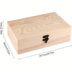 กล่องของขวัญงานฝีมือไม้ธรรมชาติกล่องเครื่องประดับกล่องเครื่องสำอางของตกแต่งห้องสำหรับตกแต่งคริสต์มาส - Product Image 4