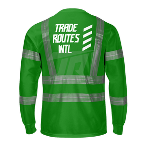 Ensemble de travailleurs industriels salopette et chemise boutonnée en polyester réfléchissant avec col rond Vêtements de travail utilitaires OEM à rayures - Product Image 3