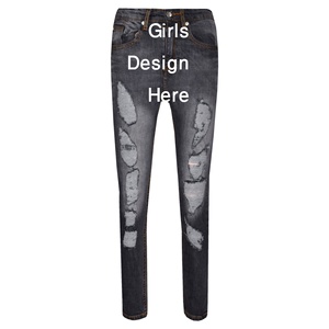 กางเกงยีนส์ขายาวสไตล์ลำลองสำหรับเด็กผู้หญิงสีขาวใส่สบายทรงหลวมปักลายดอกไม้ผ้าเดนิมขายดี2024สินค้ามาใหม่ - Product Image 4