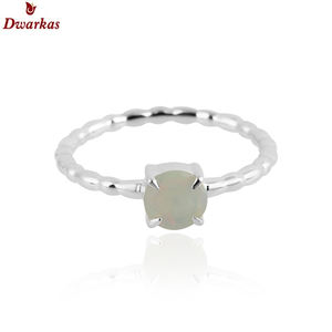 Meilleure vente 925 argent Sterling 4mm opale de feu éthiopienne pierre de coupe ronde bague délicate vente bijoux en pierres précieuses - Product Image 3