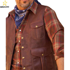 Chaleco de Motociclista Estilo Vintage Premium para Hombre - Chaleco de Cuero Casual con Cuello en V y Botones para Hombre - Product Image 2