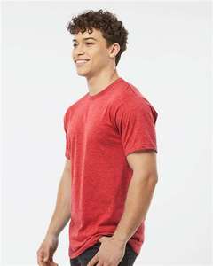 Camiseta de algodón pesado para hombre, camiseta multicolor de color Heather Red Hanes, camiseta para hombre, camisetas de algodón con cuello redondo de peso pesado y mezcla triple - Product Image 3