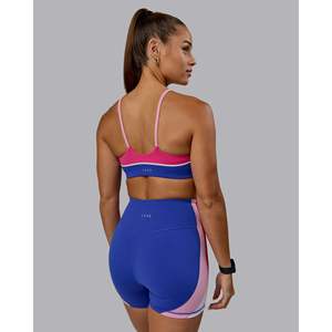 Soutien-gorge de sport fitness avec bretelles réglables - Soutien-gorge d'entraînement yoga imprimé rose fuchsia cobalt XS - Product Image 2