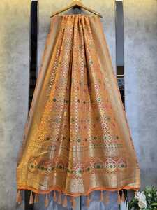 ผ้าคลุมไหล่พรีเมียม วิสโคสแท้ จอร์เจตต์ น้ำหนักเบา เหมาะสำหรับฤดูหนาว ดีไซน์พลิ้วไหว สไตล์ชาติพันธุ์ สำหรับผู้หญิง ใช้ในงานปาร์ตี้ งานแต่งงาน ขายส่ง รับผลิตตามแบบ (OEM) ส่งออก - Product Image 1