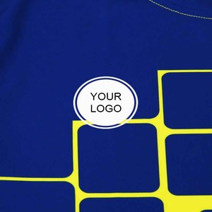 Men's Soccer Jersey Set Yellow Navy Geometric Print Sublimated Moisture Wicking Short Sleeve Athletic Fit All Seasons - Product Image 2
