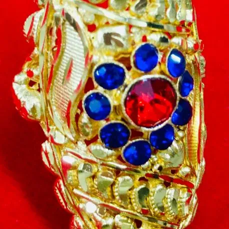 RED DIAMOND Engagement FINGER RINGS FOR WOMEN JEWELLERY SET 24K GOLD PLATTED AFRICAN WEDDING