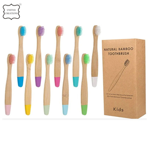 แปรงสีฟันไม้ไผ่สีสันสดใสสำหรับเด็กแปรงสีฟันไม้รีไซเคิลรีไซเคิลโลโก้เป็นมิตรต่อสิ่งแวดล้อมสำหรับเดินทาง - Product Image 6