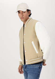 Chaqueta Varsity de lana de alta demanda para hombre, tipo de cierre, bolsillos con botones, chaqueta Bomber de béisbol cálida para invierno de Letterman College - Product Image 5