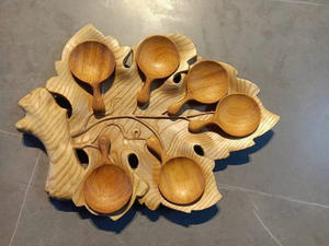 Wholesale Custom Logo Natural Teak Wood <b>Utensil</b> Set Nonstick <b>Wooden</b> <b>Cooking</b> Tools - Product Image 2