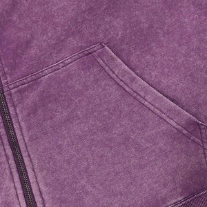 FrontZipper con capucha CollarCasual Streetwear Drop Shoulder Figuras Transpirable Ecológico Sudaderas con capucha de punto Ácido Wash Sudadera con capucha para mujer - Product Image 4