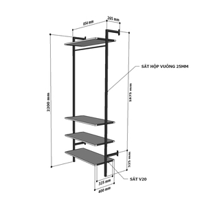 KQA68055 Perchero de pie plegable de madera con estructura alta de hierro para armario y tienda de ropa, material de acero inoxidable - Product Image 5