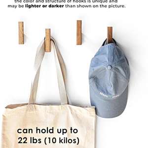 Perchero de Pared Multiusos de Madera de Pino Ecológica con Acabado Premium en Nogal Negro y Haya - Product Image 5