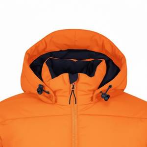 New Wholesale Custom Design Men's High Quality Orange And Black Puffer Jackets Eco Friendly Hooded Bubble Jackets Outwear Trendy - Product Image 3