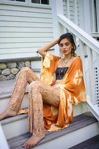 100% rayón Tie Dye Kimono vestido para mujer Boho Lady Beach Summer Cover Sexy Resort Wear XL tamaño tejido manga estilo - Product Image 2