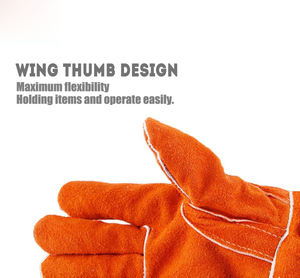 Gants de travail de sécurité résistants à la chaleur de 16 pouces pour les gants de soudage de travail industriels en cuir fendu de vache de soudeur - Product Image 4