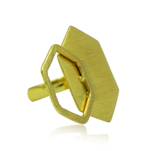 Brass <b>Ring</b> with 18K Rose Gold Plating Fashionable Vintage Statement Gemstone Inlay Christian Claw Setting Technology for Gift - Product Image 2