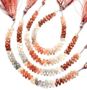 Perles de briolette en forme de poire à facettes multi-pierre de lune de qualité supérieure - Product Image 4