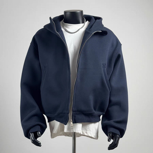 Sweat à capuche unisexe surdimensionné personnalisé 2025 en molleton 100% coton lourd, décontracté, streetwear d'hiver, brodé, uni, teint - Product Image 2