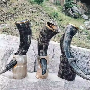 Cuerno para beber hecho a mano natural auténtico duradero Premium vikingo medieval por artesanía creciente - Product Image 1