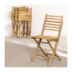 手工制作天然竹制折叠椅户外家具手工批发花园庭院椅