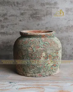 Seni Rumah keramik lumut laut Pot OC060H15 dengan 2 pegangan cocok untuk menanam dekorasi taman dan lanskap Mini