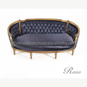 Série de canapés pour salon 5505, fabriqués en bois d'acajou avec des sièges en mousse épaisse et un tissu doux - Product Image 1