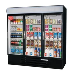 Refrigerador de Bebidas de Tres Puertas MarketMax Black Reach-In Air MMR72HC-1-B 68.93 CuFt Eficiente Energéticamente Ajustable de Doble Apertura para Bares - Product Image 1