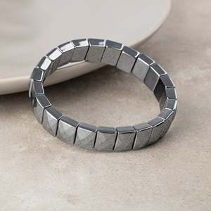 Bracciale Trehartz in pietra naturale con taglio quadrato e largo - Product Image 3