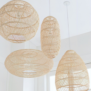 Lámpara Colgante Ecológica de Bambú, Cubierta de Lámpara de Ratán de Material Natural, Estilo Nórdico, para Techo Interior, Gran Venta - Product Image 4