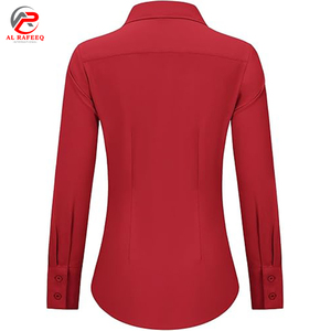 Camisas de vestir de mujer con diseño personalizado de OEM, camisas de manga larga de vestir informales para oficina y negocios, camisa de vestir con botones y estilo - Product Image 2