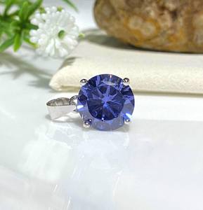 Pendentif Solitaire Tanzanite Rond Collier Vintage en Argent Sterling 925 Fait à la Main avec Pierres Précieuses - Product Image 1