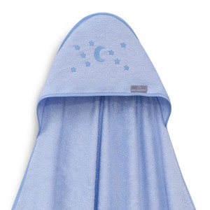 Asciugamano da bagno per bambini in bambù blu 100x100 Mod. Motivo Decorativo Luna e Stelle per Bagno - Product Image 1