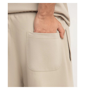 Pantalon pour homme, taille haute, coupe droite, devant plat, tissu lourd, doux, confortable à porter, logo et impression personnalisés - Product Image 5