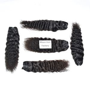 Nouveaux styles de mèches de cheveux humains indiens de luxe, extensions bouclées, double trame plate, cuticules alignées, douces, sans produits chimiques, à vendre - Product Image 4