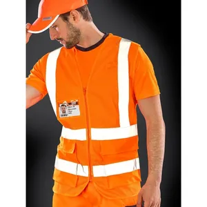 Custom Executive <b>Cool</b> Mesh Safety Vest with Reflective <b>Stickers</b> & Lights for Workwear Promotion - Product Image 2